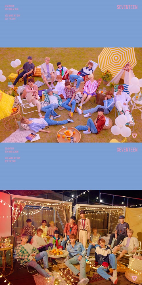Group Seventeen presented a comeback official photo full of reversal charm.Pledice Entertainment, a subsidiary company, announced today (9th) through the official SNS channel of midnight Seventeen, SET THE SUN ver of the mini 5th album YOU MAKE MY DAY (Y Make My Day).# 4 group official photo set of two sets, and started a comeback countdown.In the photo, Seventeen shows a new charm by revealing the opposite charm of 13 colors and chicness in a strong color.In the first public image, Seventeen directed the 13 boys enjoying Picnik in the blue nature on a hot summer day, and gave a refreshing feeling to the person who laughed brightly.In the second photo, as if the Picnik of the middle of the day was over, the Seventeen is making an emotional and faint expression with excellent eyes, and the charismatic face is staring at the front and showing various aspects, which can be compared with the daytime version.Seventeen, who has released all of the groups official photos, is showing fans images by each member of the concept and each unit before the comeback, and is communicating with fans with various teaching contents.Seventeen, a week before the comeback until the 16th, will release content about the soundtrack in earnest, including track list, highlight Medley, and music video Teaser, which is stimulating fans curiosity about the mini-fifth title song What the hell they will show as the representative icon of Cheongryangdol, Seventeen,Seventeens new song What will be released on each online soundtrack site at 6 pm on July 16.Photo: Pledis Entertainment
