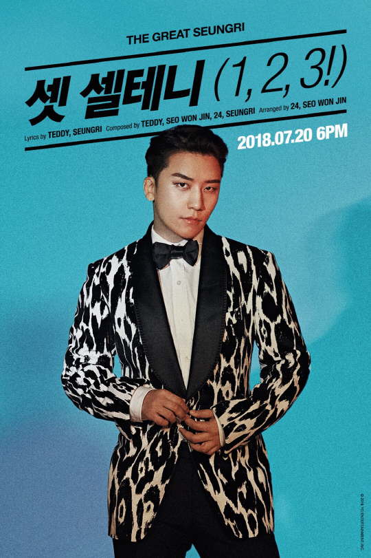 The third title song poster of Seungri, just four days before the comeback, is being released, adding to the expectation of a new song.YG Entertainment released the third poster of the title song of the first solo music album THE GREAT SEUNGRI, which was won today (16th) at 1:00 p.m. on its official blog (www.yg-life.com).The poster is a masculine charm with a luxurious tuxedo, and the victory is going on a diet ahead of the comeback, and it has become more sophisticated through extraordinary efforts.The title song of this victory, Set Seltenie (1, 2, 3!), is a song in which sensual lyrics filled with senseful analogies and metaphors are appropriately matched with the character victory.Set Selteny (1, 2, 3!) was written and composed by Teddy Park, who established himself as the maker of YG hits.Seungri participated in writing and composing, and 24 and Seo Won-jin was named in composition and arrangement.The first breathtaking victory and curiosity about what music Teddy Park will attract the publics hearts.In this album, you can feel the musical world view of victory that has grown one more layer by introducing various genre spectrum such as medium Tempo, R & B as well as fast Tempo EDM.Overall, it will show the colorful charm of victory through pleasant composition of song, and it will give pleasure to listen to with powerful producers and various feature lineups.The soundtrack of the first solo music album THE GREAT SEUNGRI, which will capture the eyes and ears of the public with a colorful comeback, will be released at 6 pm on July 20th.The album will be available on July 23rd through YG Select and other online and offline music.