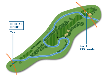 18번홀에는 개울이 굽이굽이 흘러간다. [중앙포토]