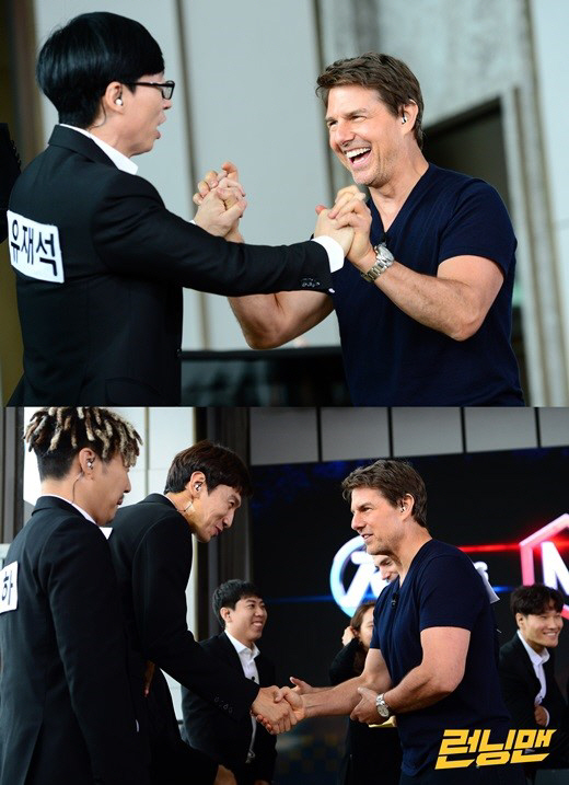 National MC Yo Jae-Suk and Hollywood actor Tom Cruise finally met.Tom Cruise, Henry Carville and Simon Pegg of the movie Mission Impossible: Fallout, which had a big topic with only a notice, appeared in the recent SBS entertainment program Running Man.In particular, Tom Cruises meeting, which is called Yurs Willis and Yumes Bond in Running Man, is expected to be a big topic through the Mission Impossible series with Yo Jae-Suk, who is known as Yurs Willis and Yums Bond.In the actual shooting scene, the two showed a friendly appearance, and the special chemistry of Yo Jae-Suk and Tom Cruise can be confirmed through broadcasting.The meeting between Running Man members and Mission Impossible characters Tom Cruise, Henry Carville and Simon Pegg will be available at Running Man broadcasted at 4:50 pm on the 22nd.