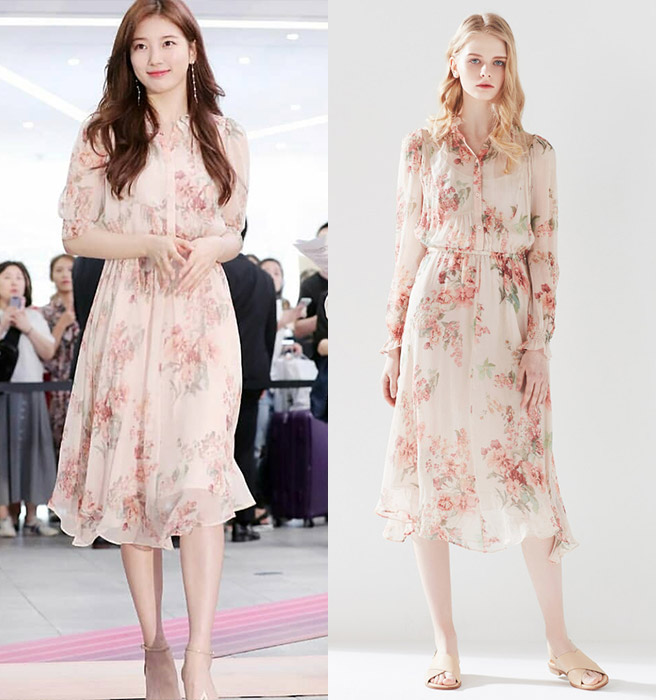 Pretty photo next to pretty photo! I recently looked at the style of the feed that was posted on Bae Suzys SNS.FENDIBae Suzy, who attended the Rial Collection exhibition event at Hong Kongs Shome boutique, opted for Fendis 18 Free Fall Dress.The combination of a halter neck line and an off-shoulder appeals to both elegance and cute charm. Dress emphasizes neat style jewelery.VALENTINOValentino SpAs 18 Free Fall Dress featured a sweet Dress styling, with a scalloped neckline that seems to weave shells.It is perfect to the black color velvet material which makes the white skin stand out.ADD SENSEAdSenses yellow blouse was wearing a Bae Suzy, a fresh look that would blow away the heat.VANESSA BRUNO AHTEBehind Bae Suzys bright smile, which brightly illuminated the Lancome Event, is Vanessa Bruno Attes Flower Dress.The dress, which maximizes femininity, showed a feminine style by matching thin beaded earrings and nude strap heels with a thin beaded dress.DIORShe also showed off her goddess beauty at the opening event of the Taiwan Dior boutique: she produced a casual look, boldly excluding coats and boots from Diors 18 F/W collection styling.Bae Suzy is what!editor Choi Won-heePhoto Bae Suzy Instagram, LF MALL, Ad Sense, Fendis official website, Dior, Valentino SpAdesign transferALWAYS PERFECT