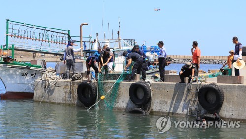 '육해공 샅샅이' 실종 여성 수색 (제주=연합뉴스) 박지호 기자 = 제주 세화포구 30대 여성 실종 사건을 수사하고 있는 경찰과 해경 관계자들이 1일 오전 제주시 구좌읍 세화리 포구에서 헬기와 어선 등을 이용해 육해공 입체 수색을 하고 있다. 2018.8.1      jihopark@yna.co.kr  (끝)