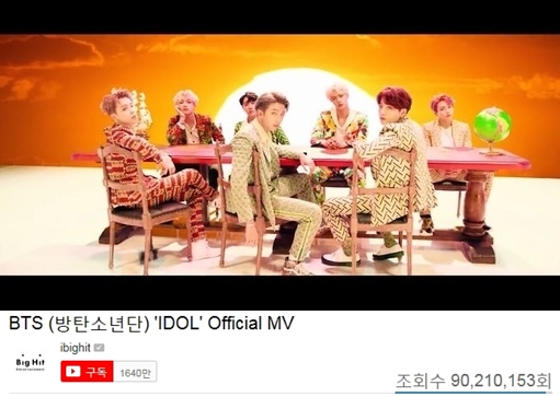 The new song IDOL (Idol) music video views of the group BTS (RM, Sugar, Jean, Vu, Jimin, Jay Hop, and Jung Guk) have surpassed 90 million views; it is the first record in four days.BTS new repackaged album LOVE YOURSELF Answer (Love Your Self Resolution Anser), which was released at 6 pm on August 24, exceeded 90 million views as of 4 pm on the 28th.Earlier, the music video set the shortest record for K-pop singers every day, with 10 million views in 4 hours and 16 minutes, 20 million views in 6 hours and 35 minutes, 30 million views in 9 hours and 52 minutes, 40 million views in 16 hours and 9 minutes, and 50 million views in 21 hours and 3 minutes.In particular, it recorded 56,268,646 views in 24 hours, breaking the previous record (43.2 million views) set by the Look What You Made Me Do by United States of America singer Taylor Swift, who was the number one hit in 24 hours on YouTube.At this point, it is still continuing to rise steeply, and 100 million views are expected to be achieved at once.Earlier, BTS swept the top of eight music charts in Korea shortly after the release of LOVE YOURSELF Answer, which is hotly loved overseas beyond the country.After sweeping the top of the Top Albums of 65 countries and regions around the world, including United States of America, Canada and Japan, IDOL has topped the top 66 countries and regional Top Song charts.It is expected to rank in the top spot unless there is any difference in the Billboard main album chart (Billboard 200) and the music chart (Hot 100) entry rankings released soon.Previously, BTS ranked first on the Billboard 200 and 10th on the Hot 100 with its previous release of YOURSELF Tear (pre-Love Yourself), which was released in May, and ranked the highest among K-pop singers.Especially, it was the first time that a Korean singer took the top spot on the Billboard 200.The new song will be released for the first time on Mnet M Countdown at 6 pm on the 30th, followed by KBS 2TV Music Bank on the 31st and MBC show on September 1st.Music center and SBS popular song on the 2nd, and will concentrate on the LOVE YOURSELF global tour, which will start in earnest in early September.hwang hye-jin