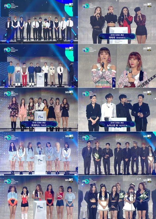 The group BTS won the Grand Prize at the 2018 Soribada Best Kei Music Awards.Soribadas chairman Oh Jae-myung, who was the winner of the award, introduced BTS in the words, This stage is small for these people. It was held at the Olympic Park Gymnastics Stadium in Bangi-dong, Seoul, on the afternoon of the 30th.The Soribada Awards was the second time this year, starting last year, and the awards were given to the albums and soundtracks released from September last year to the end of August this year.The 10 teams covered the winners with 50% soundtrack streaming and download scores, 30% online Voting scores, and 10% Steering and Professional Committee scores.Special awards were given in 21 categories.The subject was BTS. Leader RM stared at the audience for a long time and then spoke.Baro is the venue where he said he wanted to perform before he retired.We had a solo concert at the venue three years ago, he said. And not long after Goche Sky Dome, you made the main stadium our stage.I hope you will know that those who have made the seven boys special that were never special are you watching this award ceremony, Baro.I hope our existence will make your day and life special. In addition to the target, BTS also acquired the prize and the Shinhan Ryu World Social Award.Performance was also brilliant: I set the stage with the new song Idol (IDOL) released by Days on the 24th, and at the end, dozens of dancers appeared, adding to the grandeur.On the stage of Angkor, the last album activity song Fake Love (FAKE LOVE) got a hot cheer.I repeatedly cheered on the names of the middle-stage fan club Ami and cheered on my fellow entertainers.TWICE took the soundtrack target: Heart Shaker, What Is Love?)  Dance the Night Away  is a series of hits.Jihyo said, Last year, you gave us a wonderful prize in Soribada, and I thank you for bringing us to such a glorious place today.Many people around us are always resting and sleeping, and they are suffering a lot. He expressed his gratitude to his agency JYP Entertainment employees.Thank you to Once for seeing Once and for all the good things that happen, he added.The New Artist Award for the Shinhan Ryu Rookie was jointly awarded by the group The Boyz, StrayKids, Nature and Aiz.Wanna One, who was the main character of last years Rookie of the Year, proved its growth by receiving the main prize and the Shinhan male popular prize this year.Especially in the process of covering the award-winning team of Shinhan Ryu male, the Voting fight of fans was fierce.At the awards ceremony, a large number of multi-winners took place; BTS won three gold medals, and TWICE won the soundtrack and main prize.In addition, Mamamu (the body and Shinhan Ryus popular image), NUESTW (the body and Shinhan Ryu icon prize), REDVelvet (the body and the Shinhan Ryus Artist prize), and Monstar X (the body and the Shinhan Ryus Artist prize) enjoyed the joy of two gold medals.The following is the 2018 Soribada Best Kei Music Awards award.▲ Soribada Grand Prize: BTS ▲ Soundtrack Grand Prize: REDVelvet ▲ Sobabon Prize: Wanna One, Mamamu, NCT 127, Red Puberty, TWICE, NUESTW, Momoland, Monstar, AOA, REDVelvet, BTS ▲ Shinhan Ryu Producer Prize: Kim Do-hoon ▲ Shinhan Ryu Music Video Directors: Hong Won-ki ▲ Shinhan Ryu Rookie Award: The Boyz, StrayKids, Nature, Eyes ▲ Shinhan Ryu Trot Rookie Award: Gangnam, Sul Ha-yoon ▲ Shinhan Ryu Performance Award: Samuel, Dia ▲ Shinhan Ryu Trot Star Award: Tae Jin-ah, Hong Jin-young ▲ Shinhan Ryu Voice Award: Wheesung, Gilgubong-gu ▲ Shinhan Ryu Social Boy Suh Jae-yi: Shinhan Ryu Hip-Hop The Artist Award: Song Min-ho (Winner), Shinhan Ryu Queen of Trend: Seo In-young: Shinhan Ryu Icon Award: NUESTW: Shinhan Ryu Rising Hot Star Award: Hyun-seop & U-woong, YDPP, Shinhan Ryu R & B: The Artist Award: Crush: Shinhan Ryu Music Star Award: Cheongha, U & B ▲ Shinhan Liu Overseas Entertainer Award: Seven Senses ▲ Shinhan Liu The Artist Award: REDVelvet, Monstar ▲ Shinhan Liu Netizen Meteorological Award: Exo ▲ Shinhan Liu OST Award: Jung Se-un ▲ Shinhan Liu Womens Meteorological Award: Mamamu ▲ Shinhan Liu Mens Meteorological Award: Wanna One ▲ Shinhan Liu World Social Award: BTS