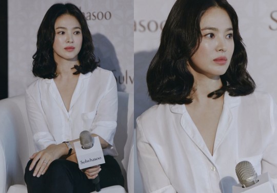 Actor Song Hye-kyo attended a Beauty brand event and showed off her still goddess beauty.On the 29th, Song Hye-kyo attended the Beauty Event in Hong Kong.Song Hye-kyo, who wore a pink mini dress on the day, had an elegant yet lovely atmosphere.The thick curled medium hairstyle and natural makeup also made his beauty stand out.Song Hye-kyo, who appeared in the Beauty Event in another photo on the day, boasted her original beauty in a neat style wearing a white blouse and black slacks.In the recent beauty of Song Hye-kyo, some netizens responded with Wow is really a doll, If you are so beautiful after marriage, It is so elegant and Elegant Song Hye-kyo Actor.On the other hand, Song Hye-kyo will cooperate with Park Bo-gum through the drama Boyfriend scheduled to air in November.Photo Song Hye-kyo Instagram