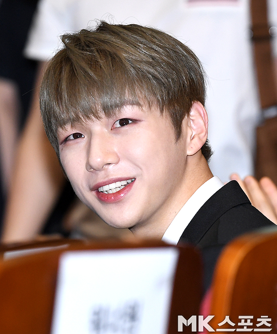 The 2018 National Brand Conference was held at the Yeouido National Assembly Hall in Seoul on May 5.Group Wanna One member Kang Daniel smiles.