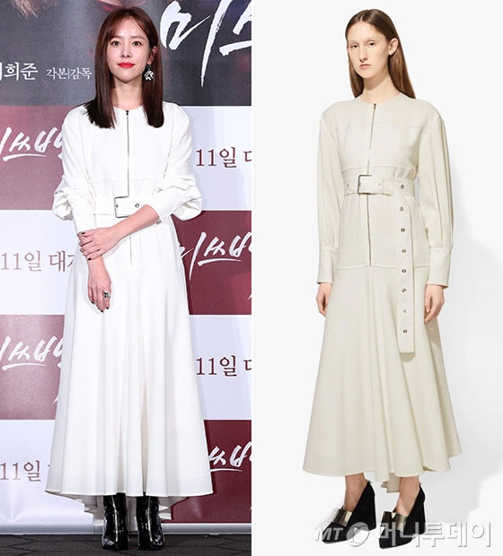 Actor Han Ji-min caught the eye by wearing a long One Piece.On November 11, Han Ji-min attended the report on the production of the movie Mitsubac at the entrance of Lotte Cinema Counter in Gwangjin-gu, Seoul.Han Ji-min wore a long white One Piece that descended down to the ankle.He added an intense vibe by walking lightly on his sleeves and matching zip-decorated fadant boots with black nails.Han Ji-min neatly untied her off-foot straight hair and wore large silver embellished earrings and rings.One Piece, worn by Han Ji-min, is a progenza schooler product.The lookbook Model neatly combed its long straight hair back and wore a one piece to make it feel neat; Model added points by wearing thick heeled, high chunky heels.Meanwhile, Mitsubac depicts the story of Mitsubac (Han Ji-min), who became an ex-convict while trying to protect himself, meeting a child who resembles himself who was driven into the world and confronting the terrible world to protect the child.It is scheduled to open on October 11th.Han Ji-min in progenza schooler dress points with accessories