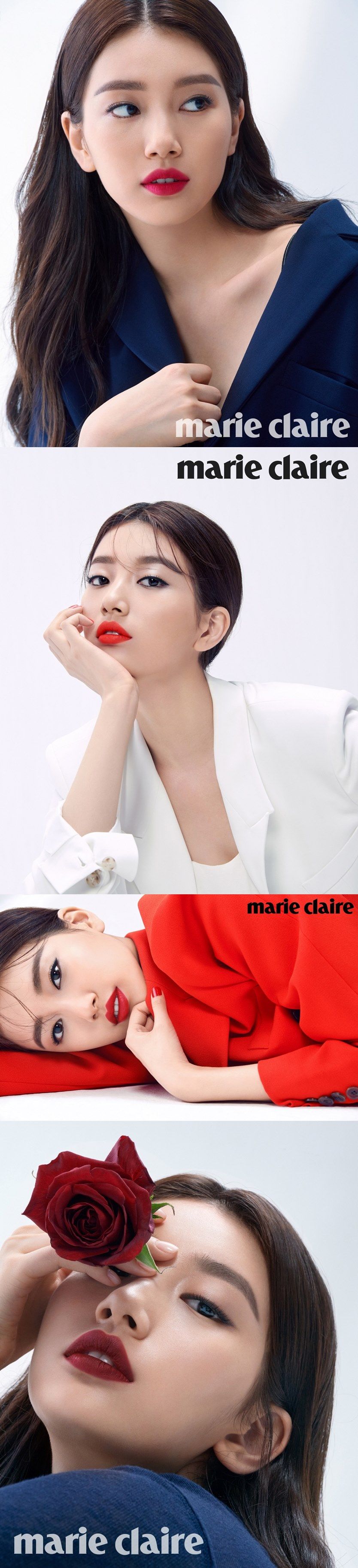 On the 20th, global beauty brand Lancome released a fashion magazine Marie Claire with Bae Suzy.Using the Absolute drama Matte, it captures the urban and sophisticated appearance of Bae Suzy, which was not seen before.Bae Suzy emphasized mature charm through clean skin expression and intense lip color contrast.It was admirable for the viewers by completely digesting four different concept look to match the nickname of Pictorial Artisan.By far the eye-catching point in this pictorial is Bae Suzys lip makeup, which matched a minimal moods white toned costume with a NEON coral-colored Lipstick to give points.Especially, the matte texture of Lipstick adds a neat and elegant feeling and captivates the eye as if it were lighting on the face.In the cut where the burgundy color mat lip stands out, if you show your sensual beauty with dreamy eyes, the cut that produces intense pink lip shows the lovely charm unique to Bae Suzy.