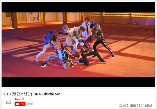 The group BTS DNA Music Video surpassed 500 million views for the first time in the Korean group.The Music Video for the title song DNA of LOVE YOURSELF Her, released by BTS on September 18 last year, exceeded 500 million views on YouTube at 1:22 am on the 20th.As a result, BTS has set a record of exceeding 500 million views of Music Videos for the first and shortest time in Korean group history.DNA Music Video has been loved worldwide by exceeding 100 million views in 24 days after its release, 200 million views in 3 months, 300 million views in 5 months and 400 million views in 9 months.The Music Video visually expresses the lyrics that we were fatefully intertwined from the beginning, and one from DNA through the scene transformation that seems to cross virtual reality and space.In addition, BTS has Music Videos that have surpassed 400 million views, including FIRE Music Videos, and four Music Videos that have exceeded 300 million views, including Sweat, Blood Sweat Tears, MIC Drop Remix, and FAKE LOVE.In addition, a total of three Music Videos including Not Today, Save ME and Sang Man exceeded 200 million views, and a total of five Music Videos including Spring Day, Danger, I NEED U, Hormon War and IDOL exceeded 100 million views.BTS will continue its LOVE YOURSELF tour at the Hamilton First Ontario Center in Canada on the 20th (local time).hwang hye-jin