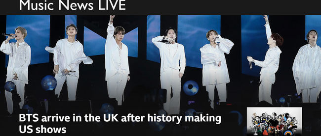 BTS is in England.BTS, which has received United States of America, is now going to conquer Europe.British media have already been responding hotly that K-pop star BTS has arrived in London.On the 8th (local time), the leading British media BBC welcomed the BTSs photo on its homepage, saying, BTS, which made history in United States of America, arrived in the UK.The British Metro also released a photo of the moment BTS stepped on British soil on a Private plane.They said: K-pop superstar BTS arrived in the UK; an idol who met some 40,000 fans at New York City City Field came to London on a private private plane.On the 9th, O2 Arena held a concert, and the ticket was sold out early. In the photo uploaded together, BTS members Sugar, Jungguk, Ji Min, J-Hope, RM, Bhu and Jin are posing nicely for the camera from the Private plane.It is a rather chilly weather, making it comfortable and casual for those who look at it.BTS completed the United States of America tour on May 5th with the City Field New York City performance on May 6th through Oakland, Fort Worth, Hamilton, New Work and Chicago starting from Los Angeles.During the 15th performance, he met 220,000 Ami fans and wrote a new history of K-pop.As it seemed, those who took control of United States of America immediately moved to England.At the London O2 Arena, we will start the LOVE YOURSELF Europe tour, which is our debut in the UK with BTS.As United States of America has succeeded in breaking the seal of the three major talk shows, it is also foreshadowing its appearance on the UKs flagship talk show: The BBCs The Graham Norton ShowIts the UKs best late-night talk show featuring world-class stars.BTS plans to participate in the recording on the 12th after finishing the Arena performance.Actor and comedian MC Graham Norton and talk as well as IDOL live performance is known to be expected to see the expectation of Europe fans.BTS achievement at United States of America, including the Billboard 200 chart for the second consecutive time, the United States of America talk show, and the first New York City City Stadium performance in Korea Singer, is great.And now the energy is expected to stretch out into Europe.BTS is already ready to embrace Europe.BBC, Big Hit