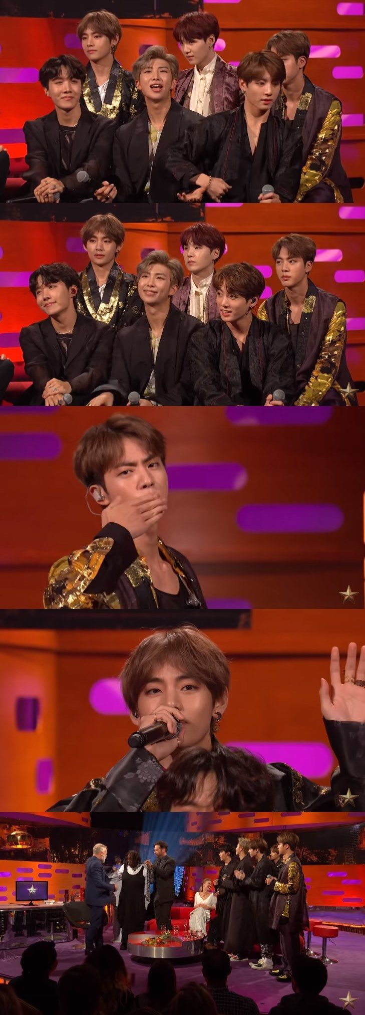 BTS was a guest of the BBCs The Graham Norton Show, which aired at 10:35 pm on the 12th (local time).The recording was held the day before, but member Jimin was absent due to health problems on his neck and back.On the air, BTS appeared under the introduction of The Most Popular Boy Band in the World. Members in Hanbok-style costumes opened with the Idol stage.Members of the country were also in a difficult situation due to a heel injury, but the members performed well.Leader RM left the impression a really great day: taking selfies with guests and another cast member also joked about Jimins vacancy: Do you need any other members?The members conveyed a personal greeting and Jin also threw a hand kiss toward the camera.In particular, host Norton asked, BTS is the cover model of the US Current Weekly Time: Has anyone tried the cover model here?In relation to the speech to the United Nations General Assembly, RM replied, I threw a message to love myself because I can not avoid the shadow of life.Wufi Goldberg, who claimed to be a BTS fan, showed interest in costumes by wearing hanbok himself.The Graham Norton Show is a BBC late-night popular talk show that started broadcasting in 2007.Countless stars have appeared, including Madonna, Tom Hanks, Ewan McGregor, Coldplay, Hugh Grant, Cameron Diaz, Tom Cruise, Katy Perry, Lady Gaga and David Beckham.