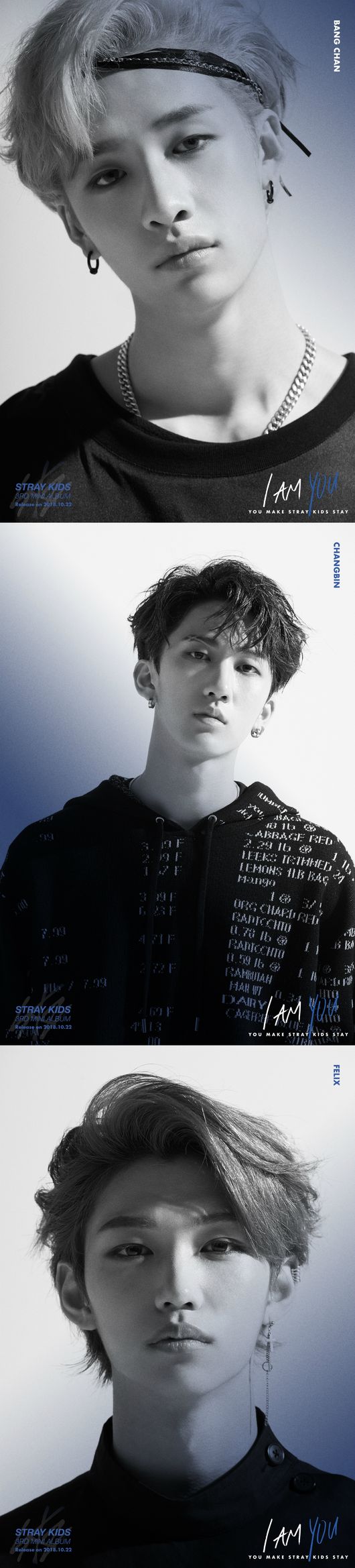 Fans expectations for the new song are rising as images of Bangchan, Changbin and Felix, the last protagonists of Teaser, the Dog of the new Stray Kids song I Am YOU, are being played.JYP Entertainment (hereinafter referred to as JYP) presented 10 units of Bangchan, Changbin, Felix and Dog, Teaser images with the concept of IM Yu on its official SNS channel and Stray Kids at 0:00 on the 14th.This was followed by Lee, Hyunjin, and Woojin, Seungmin, and Aien Teaser, who were Dog at 0:00 on the 12th, and they caught their attention with their colorful charms and Dog castles.In the teaser image, the side dish stared at the front with a gentle eye and stimulated the fan with the atmosphere like the main character in the cartoon.Changbin flaunted her sophisticated visuals with sleek eyes and charismatic look.Felix is attracting attention by radiating a classic charm by digesting a hairstyle that seems to be blown by the wind.On the 22nd, Stray Kids, who is returning to her third mini album, IM You, sings a message of hope that I will grow and get the power to overcome anything because of you, who has the same troubles with me, you who dream with me, and you who will be my will.Following the debut mini album I Am NOT, which sang wandering to find identity, and the mini-titled I Am WHO, which contains efforts to find an answer and anxieties about it, this time, we will meet with fans in a more growing way through these processes.The album I M You includes a total of 8 tracks including the title songs of Dongmyeong, YOU, Pyeon, Haejangguk, Get Cool, Play and Drama, 0325, Mixtape #3 (CD ONLY).Following his debut album and mini-second album, Stray Kids added musical authenticity by participating in the writing and composition of all songs.On the other hand, Stray Kids will do a comeback showcase UNVEIL [Op.03: I am YOU] at the Olympic Hall in Bangi-dong Olympic Park, Songpa-gu, Seoul, at 6 pm on the 21st, the day before the album release.In Showcase, the mini-album Im Yu title song and the stage of the songs will be the first to be released and will be firmly established as 2018 Best New Artist in the Music Industry.JYP Entertainment