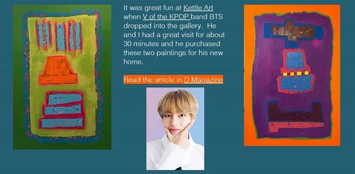 A 60-something artist from United States of America was impressed by the story of selling his work to BTS member V.On the 16th local time, the United States of America media demagazine recently told Hwarang: The Poet Warrior Youth in United States of America that BTS visited and interviewed the artist Dominus.I have been passionate about painting for 30 years and have participated in the art show for the first time since I was 65 years old, said Dominus. I have sold paintings only to people around me, and I have never sold paintings to people I do not know.Mr.Dominus was greeted with an unexpected guest at his first art show.Friday night when Rain was driving hard, strangers came to Hwarang: The Poet Warrior Youth, Mr. Dominus said.Seven young people came to see the painting, and a young man with pink hair bought two paintings, Dominus said. I felt like I was famous people, but I did not know who it was.Mr. Dominus, who sold the work, realized that the young people were BTS and the pink-haired young man who bought the picture was V.Mr. Dominus said, I am grateful that BTS, a world-renowned artist, bought my works two points.(Composition: Lee Sun-young Editor, Photo = BTS Official Twitter, Captures mdominus Homepage)(Sbsta!