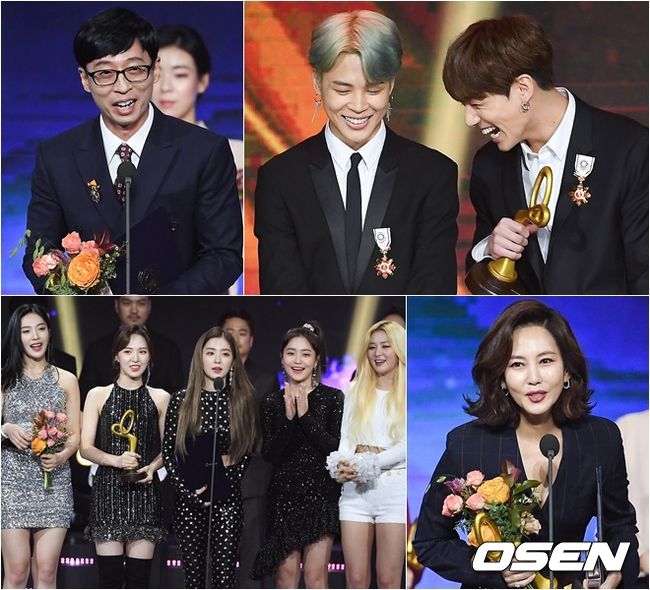 <p>It was acknowledged for the development of pop culture through the awards ceremony of Pop Culture Art Award by Lee Sun-jae, Kim Young-ok, Kim Nam-joo, Yoo Seok-seok, Son Ye-jin, Dark & ​​amp; Wild became the youngest cultural decoration recipient.</p><p>On the afternoon of the 24th, 2018 Pop Culture Art Prize awards ceremony was held at the Olympic Hall Olympic Park in Bangi-dong, Songpa-gu, Seoul. This year is the 9th anniversary of the pop culture arts, a government award ceremony designed to raise the social status of artists and encourage their efforts and achievements.</p><p>At 4:30 pm, the awards ceremony began with the progress of Shin Hyun Jun and Lee Jae Ae. Singer Sophia has been singing The Song of the Wind and the atmosphere of the award ceremony has warmed up from the beginning. In particular, Dark & ​​amp; Every time the Wild members appeared, the audience shouted and added more heat.</p><p>The award categories are cultural decoration, presidential citation, prime minister citation, and commendation from the Minister of Culture, Sports and Tourism. Pop culture Pop culture has contributed to the art development and the spread of Korean Wave. It is targeted for artists and industrial workers. Singer, actor, comedian, voice actor, model, director, PD, writer, lyric composer, staff, producer, planner.</p><p>Jong-Hwan Do, Minister of Culture and Tourism, gives a heartfelt congratulations to the award-winning pop culture artists and their families. Pop culture is a precious art field that has evolved over the entire culture and has been developed for generations. Is already great. </p><p>He added, I want you to be more enthusiastic with your sense of responsibility as a representative artist in Korea. I will help the government to exercise your full potential with pride in the changed media environment.</p><p>First, a commendation was awarded by the Minister of Culture, Sports and Tourism. Kang Dae Young, a band member Kukasutan, musical technology director Kim Mi Kyung, lyricist Kim Na, actor Kim Tae Ri, girl group Red Velvet, comedian Park Jae Rae, and Sungwoo Lee Sun.</p><p>Kuka stent member Hyeon-woo said, I have been banding with curiosity for 18 years and I have been walking slowly and steadily and slowly but steadily, and I have been awarded such a prestigious award.</p><p>Red Velvet said, I am very glad to receive you with my esteemed seniors, and I will be a Red Velvet who will be doing my best in the future. Park said, Thank you so much for winning this award. .</p><p>Kim said, The weight of the contest is big compared to what I do. I will fill the remaining weight with my future work, and Sungwoo Lee got an eye-catching remark with his voice in the animation Pororo. Kim Tae-ryul was inevitably absent from the overseas schedule, and an agency official of the company was awarded a proxy award.</p><p>The Prime Ministers commendation was awarded. Singer Kang San, Sung Woo Kang Hee-sun, comedian Kim Sook, actor Kim Joo-hyuk, actress Son Ye Jin, actress Lee Seon-gyun, broadcaster Jeon Hyun-moo and singer Choi Jin-hee were called to be honored winners. All of them were recognized for their contribution to the development of pop culture.</p><p>Gangsan said, I think that I have been loved so much, but I have given such a prize to an unexpected prize, and I am very grateful and honest, I am always generous and healthy. Kim said, I do not have good fortune. , Song Eun, and Yoo Jae Suk, thank you. </p><p>Kim Joo-hyuk, who was on stage in lieu of Kim Joo-hyuk, said, Kim Joo-hyuk is one year from the actors departure next year. It seems to be a praise that I lived well. I am going to be happy somewhere.</p><p>MC Shin Hyun-jun called Son Ye-jin as the winner and called it his real name Hand-won. Son Ye-jin said, It is the first time I have received an award for my real name. I laughed and said, I think its about not to lose an intention.</p><p>Lee Sun-kyuns is honored and appreciated. Great scripts sseojun bakhaeyoung writers and My Coach, My Uncle to turn all the glory to all the actors and staff hamkkehan start around like a lot of controversy and singing, even though kkutkkutyi haejun acting actor Lee, Ji - Eun. Fries IU It was the best act, and I will be a good adult like Park Dong-hoon. </p><p>Jeon Hyun Moo said, I am grateful, and I have congratulated Park Jae-rae and Yoo Jae-suk together for the first time that I have been recognized by the government. Especially, he said, Dark and Wild is in the waiting room and I am in a bad mood. Nam Jun has been a long time. Ill give you a laugh. </p><p>The Presidential Commendation was given to actor Kim Nam-ju, professor Kim Dongsoo of Dongduk Womens University, acoustic designer Kim Pyung Ho, singer Shim Suhong, comedian Yoo Jae-seok, popular musicians Yoon Sang and Sungwoo Lee Kyungja. Doo Jong-hwan, Minister of Culture, Sports and Tourism, won the acting award instead of President Moon Jae-in.</p><p>Kim Nam-joo said, I will try to reflect and act more deeply as an actor as much as the weight of the prize, and thanks to my husband Kim Seung-woo for his lifelong friendship with the two children who helped me to live fiercely. It was.</p><p>Yoo Jae-suk, who was on the stage with a big applause, said, I am very grateful and I do not know what to do after receiving the big prize. I know what I am going to do. I will laugh to more people. .</p><p>He said, Thank you a little while ago, the second one was born. Thanks to the many people who have borrowed this place and congratulated me on my job, I have not been able to sleep until today. I am so sorry for Na Kyung-eun and I promise not to do that again.</p><p>Fans who packed their seats are Dark & ​​amp; Wild cheered the crowd as he was called the winner of the cultural decoration. All seven members dubbed decoration in my heart. When Kim Dae Jung (RM), Kim Seokjin (Jin), Kim Tae Hyung (Vu), Min Jung Gi (Suga), Park Ji Min (Ji Min), Jeon Jung Kook (Chung Kook) and Jung Ho Suk (Jeh Hop) got the decoration in turn, applause and shout broke out in the audience.</p><p>RM said, I am very grateful, because I am a Dark & ​​amp; Wild Leader, and I am very impressed with all of Amis people. I was proud to have studied and studied, and I was very proud of it.</p><p>I do not know, I do not know, I do not know how to express this in my mind, my family will be proud of me, It is a great honor, and with the heart of the national delegation, I will make Korea known all over the world.</p><p>Ji-min said, The heart is likely to explode, and it seems to me again that this prize is of great significance together with the members and staff of our company members. I will try to give many influences to you, he smiled.</p><p>I am honored to be honored with the honorable teachers, and I am still undervalued to them, and I am grateful to them for giving me more efforts in the future. I will contribute to informing Korean culture in all parts of the world. </p><p>Jay Hop says, It seems to be hoping for a pop culture, happy and grateful, decoration is not light, it is heavy with lots of staffs, blood & sweat of Dark & ​​amp; I hope it will be a great hope, he exclaimed.</p><p>Actor Kim Young-ok puts his cultural decoration on his chest and says, It is the honor of the family. I have come to my feet, and I have been running for sixty years, whatever the station has been in. I do not know how much time will be left. I will. I applauded. In addition, the broadcast artist Kim Ok-young and SBS honorary art director Kim Jung-taek are also holding cultural decoration recipients.</p><p>Kim Min-gi, the president of the school, received the decoration of the museum and said, I will be grateful for the family members and families who are suffering because of me. The folk music god singer, Cho Dong - jin, also held the eunb cultural decoration in the sky.</p><p>Lastly, all the juniors gave a standing ovation to Lee Soon Jae on stage. He said, It was called a fool, and when I saw a foreign actor acting in college, he praised it as an art, and I have not come up to it yet. I will work hard until I can do it. </p><p>He said, I thought Dark & ​​Wild was wearing a combat suit, and I was so handsome, so proud of my Republic of Korea, I can never wear a bulletproof vest, I appreciate my wife who dyed me to look young today. .</p>