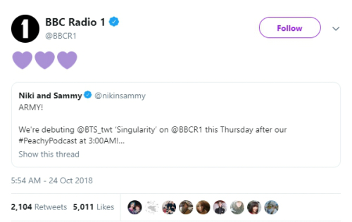 BTS Vs Solo song Singularity took on the Nederlandse Publieke Omroep BBC radio broadcast in the UK at 11:30 am (Korea time) on the 25th.BTS new song Idol (IDOL and featuring Nikki Minaj) was also delivered to local listeners via radio broadcasts.It is unusual for a K-pop song in Korean to be introduced on conservative British airwave radio, and individual songs of V, one of the BTS members, are broadcast and become an issue.It was the first Korean idol Solo song to be introduced at the Nederlandse Publiek Omroep in England.Fans then celebrated BTS Vs UK Radio DeV using the #SingularityOnBBCR1 hashtag on Twitter.BTS Vs Solo song Singularity was selected as one of the 50 Best Tracks of June in the British daily newspaper The Guardian after the announcement.In the meantime, the Singularity response of Vs Solo song during BTSs North American and European tours was explosion.In addition to conveying the surprise of BTS K-pop invasion in famous foreign media such as LATimes Square, New York Times Square, Guardians, Rolling Stones, MTV, and The Hamilton Spectator, Vs praise for Solo song sing singularity continued.LATimes Square reviewed the entire performance of BTS, especially the solo stage of V, a breathless performance, and New York Times Square praised all members had solo performances and Vs sensual R & B was the peak in Singularity.The music professional media Rolling Stone magazine commented that Vs personal stage reminds me of R & B singer Tevin Campbell, who was wrinkled in the 90s, a calm tornado-like performance.In an article on MTV, V has the ability to capture all the spectators at a glance.The delicate moves he shows while singing sensual singularity bring the audience cheers and awe.With close interaction with the camera, he makes it look more attractive, and his charisma draws all the fans to his magnetic field just by frowning his eyebrows. 