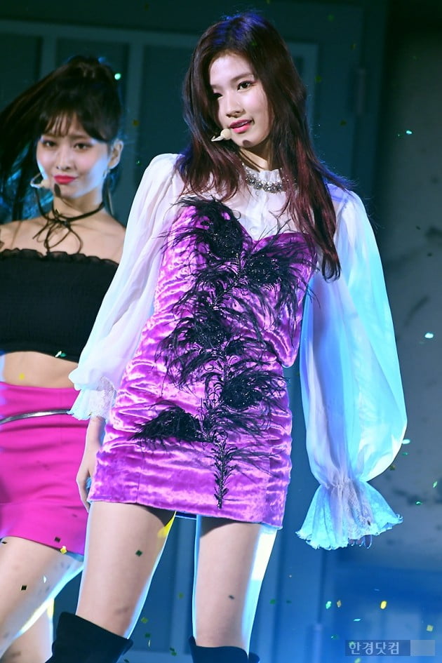 Group TWICE Sana is performing at the Showcase commemorating the release of its mini 6th album YES or YES (Yes O Yes) at the HaGok-dong KBS Arena in Seoul on the afternoon of the 5th.