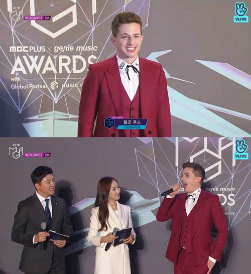 Ginny Music Awards pop star Charlie Fuss mentioned the collaboration stage with the group BTS.The 2018 MGA (MBC Plus X Ginny Music Awards) was held at the Namdong Gymnasium in Incheon on the afternoon of the 6th.Charlie Fuss appeared on the red carpet in a burgundy-colored suit, who said to the fans big cheer: Thank you, I wish I could speak Korean.I am so excited that I am going to play now. Regarding collaboration with BTS, he said, There is a great stage prepared, I want you to wait and see it.Meanwhile, 2018 MGA is the first collaboration awards ceremony between broadcasters and music platform companies in Korea.Group BTS, Twice, and Wanna One, as well as the US Singer Song Writer Charlie Fuss, and the Japanese dance & vocal unit group Generations Prom Eggs Love Live!Photo  VLove Live! Captures the broadcast screen
