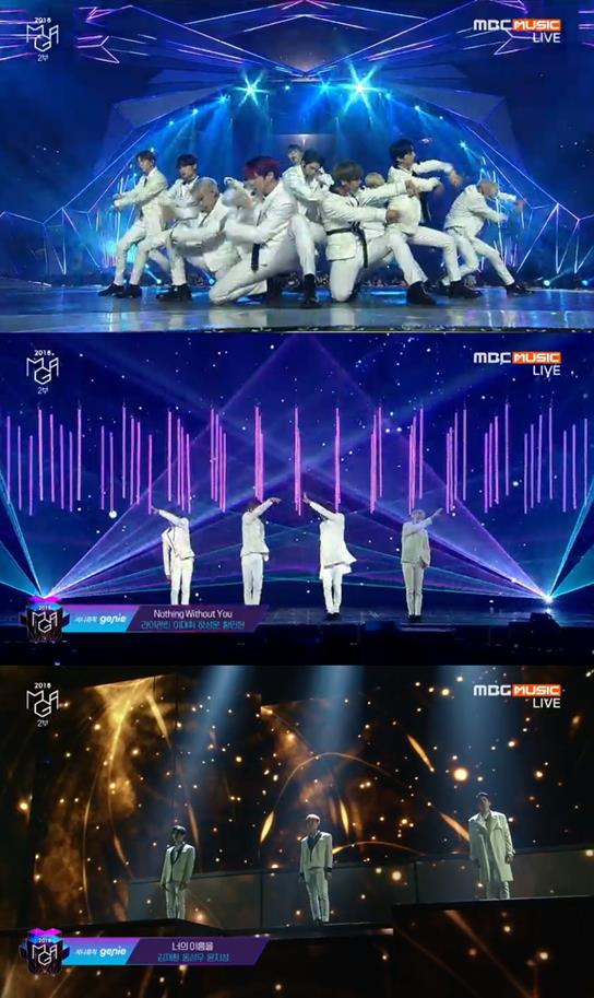 Boy group Wanna One members showed off their versatile charm.The new unit stage of Wanna One was confirmed at the 2018 MGA (MBC Plus X Genie Music Awards) held at Incheon Namdong Gymnasium on the 6th.Kang Daniel, Park Woo-jin, Park Ji-hoon and Bae Jin-young performed to To Be One. Four different dance lines caught the eye.Li Kwan-rin, Lee Dae-hwi, Ha Sung-woon and Hwang Min-hyun caught the eye by digesting emotional songs and dances of Nothing Without You.Kim Jae-hwan, Ong Sung-woo and Yoon Ji-sung sang Your Name. The three charming tone and harmonious harmony gave the audience a good name.After completing the unit stage, Wanna One once again gathered in full and staged a up stage, boasting perfect synergy; 11 Wanna One dancers led more cheers.Meanwhile, Wanna One has already won the mens vocals and MBC Plus Star Award at the 2018 MGA.