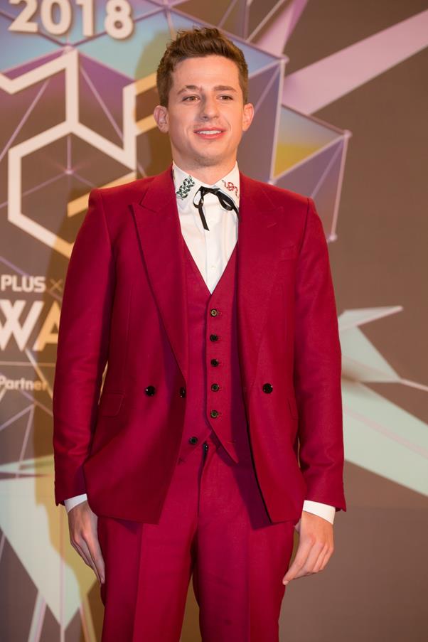 Pop singer Charlie Fuss poses proudly at the red carpet Event of the 2018 MGA (MBC Plus X Genie Music Awards) held on the 6th.2018 MGA is the first K-POP preview ceremony held in Korea with collaboration of broadcasting companies and music platforms.Charlie Futh won the Best Overseas Artist Award on the day, and performed the BTS and the stage for We Dont Talk Anymore and Fake Love collaborations.