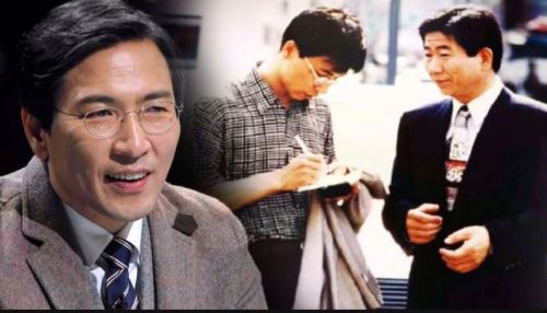  안희정 전 충남지사 홍보영상 중 노무현 전 대통령 비서시절 모습. SBS캡처