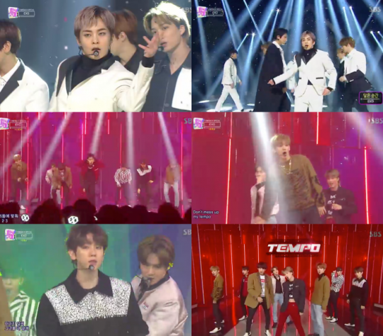 The group EXO has returned with a more intense appeal.EXO sang the title song Tempo of the regular 5th album DONT MESS UP MY TEMPO and the song The Moment to Contact on SBS music program Popular Song, which aired on the afternoon of the 11th.In Tempo, he freely walked the stage and gave off energy. At the moment he came in contact, he drew attention by decorating his understated performance.EXOs new song Tempo is a song that shows intense charm and powerful performance.This album, which was released on the last two days, is the first place in the week on various music charts such as Hanter chart, Shinnara record, Kyobo Hottracks Co., Ltd., and Kyobo Book Centrewon the title.