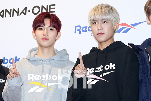 Group Wanna One Kim Jae-hwan and Park Woojin attended the Reebok Classic X Wanna One Fan Event held at Sejong University in Gwangjin-gu, Seoul on the afternoon of the 11th.news report