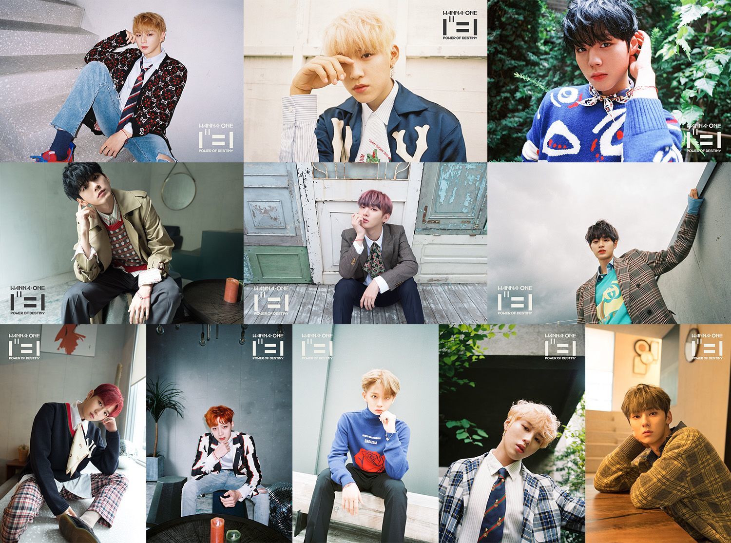 Wanna One released all the romance version teaser Images of its first full-length album 111=1 (POWER OF DESTINY) through official SNS from the 9th to the 11th.It has a charm that is 180 degrees different from the adventure teaser that emits charisma and masculine beauty in the background of mysterious space.It is captivating because it boasts a warm visual like the male protagonist of romance drama such as colorful yet eye-catching tie, dandy style jacket, knit and turtleneck with warm warmth.111=1 (POWER OF DESTINY), released on the 19th, is Wanna Ones first Music album, which shaped Wanna Ones willingness to pioneer the fate given by Wanna One, which has been showing the arithmetic series such as 1x=1, 0+1=1, 1-1=0 and 1X1=1.The title song Spring Wind is a song that contains the fate (DESTINY) that you and I have missed each other as one, but the will to meet again and become one again in fighting against the fate, and hopes to show the musicality of Wanna One, which has grown even more.Wanna Ones first full-length album, 111=1 (POWER OF DESTINY), will be released on the 19th.