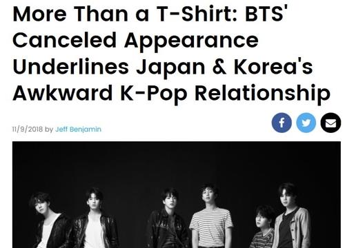 Japan TV Asahi Music Station on the surface of the cancellation reason for the so-called Korean Liberation Army T-shirt that member Jimin wore in the past.However, the domestic and foreign interpretations that the political conflict and cultural Hegemony checks are included behind it have led to the Butterfly Effect, in which the bilateral relations are highlighted.In addition, the music industry is a simple example of BTSs global influence, but it has closely watched the impact on the third Korean wave in Japan as it voiced criticism from domestic and political parties and became a hot dispute of the two countries.It seems to have been targeted for extreme right-wing forces for political and cultural reasonsJimins T-shirt, which was questioned by Japan Broadcasting Corporation, was exposed for several seconds in the documentary Burn the Stage which was released on YouTube last year.The shirt contains patriotism, our history, liberation, and Korean language, along with a picture of mushroom clouds with atomic bombs, and pictures of people calling for the Korean Liberation Army.This shirt was made by a company to announce the Korean Liberation Army, which regained the country after the Japanese colonial rule, and to make young people interested in our history. Jimin was reportedly presented by a fan.When the United States of America CNN and the BBC expressed it as an Amber Thrower Shirt, SNS quickly spread the hashtag #LiberationTshirtNotBombTshirt (Korean Liberation Army T-shirt, not amber T-shirt) to inform fans about the meaning of the T-shirt production.In addition, the contents of fans who looked into Japans colonial history of Korea were also posted.The problem is when Japan took issue with this T-shirt.Some interpreted that BTS, which achieved the first place in the Billboard, became a target of the forces against the Japan far-right media as the relationship between the two countries became uncomfortable due to conflicts over the comfort women agreement during the Park Geun-hye administration and the Korean Supreme Court of South Koreas Japan corporate liability ruling on victims of forced labor.The United States of America popular music media Billboard said in an article on the 9th (local time) that the T-shirt was a late issue and said, We are rooted in long political and cultural issues between countries.The actual BTS also appeared on TV Asahis Music Station Super Live 2017 in December last year.In addition, there is a view that Japans check is due to the transfer of Hegemony of Asian pop culture to Korea.While J-pop has been a long decline in the World market, K-pop has attracted attention as a World content thanks to BTSs performance.In Japan, BTS and TWICE are rekindling K-pop popularity and are driving the third Korean wave.Billboard introduced the expansion of K-pop in Japan and said, Japan struggled to balance the popularity of Korean artists.Ha Jae-geun, a popular culture critic, said, As K-pop Korean wave has recently revived in Japan, Japans extreme right-wing forces have a sense of checking Korean wave, and the complaints about the Korean Supreme Court of South Korea have increased, and the World group BTS has become a target of sniper.Influence on the third Korean wave ?..YouTube era, no major disruption vs. Diplomatic conflict shrinksThe Korean wave boom in Japan has been greatly influenced by political factors such as Liancourt Rocks and history textbooks.Following the first Korean wave towed by the drama, TVXQ, Big Bang, Girls Generation and Kara, the second Korean wave, suffered a cooling of the relationship between the two countries due to the visit of former President Lee Myung-bak to Liancourt Rocks in 2012.Korean wave content has disappeared as well as the appearance of Korean singer in Japan broadcast, and the voice of the annoyance has also increased as the relationship between the two countries has become estranged.Then, NHK Hongbaek Gapjeon, which is broadcasted every December 31, has been on the list for five consecutive years since 2012.The music industry, which has experienced this experience, has focused on the impact of this incident on the third Korean wave.Many of them could be hit by broadcast appearances, but they did not expect to shrink in other activities such as concerts.As the YouTube era has become more popular, K-pop has continued to be popular online even in previous cooling machines.It is an example of the influence of BTS, said a director of overseas business at a company. Although the Japanese government may have problems with broadcasting appearances in the future, K-pop and other Korean wave contents are already consumed on YouTube and various SNS, He said.BTS also left the country on October 10 for the Love Your Self Japan Dome Tour, which will start at the Tokyo Dome on March 13-14.Earlier on the 7th, Japans ninth single, Fake Love/Airplane Part.2 (FAKE LOVE/Airplane pt.2), was ranked # 1 on the Oricon Daily Singles Chart with its highest score.TWICE, which has stepped on the top of the Oricon chart several times, will also go on a dome tour of Tokyo Dome, Nagoya Dome and Osaka Kyocera Dome for the first time as a K-pop girl group next year.Aizuwon, a Korean-Japanese joint girl group formed through Mnet Produce 48, won the Oricon weekly album chart and weekly digital album chart with debut album released at the end of last month.However, there is a voice of concern that the Korean wave will shrink if the diplomatic conflicts between the two countries intensify, and the domestic political parties are voiced.In China, Koreas Sad deployment has led to the so-called Han Han-ryong in earnest since July 2016, and there has been experience of exporting Korean content and entertainer activities.Most overseas entry groups are still highly dependent on the Japanese market.If the perception that the Japan far-right group can attack sensitively when casting a Korean wave star becomes difficult to tolerate Korean wave star activity in Japan, and it can not be ruled out that it will lead to a contraction of Korean wave, said Ha Jae-keun.Interpretation of political conflict and cultural Hegemony checks on the cancellation of the appearance of the broadcasters, attention to the influence of the third Korean wave in Japan