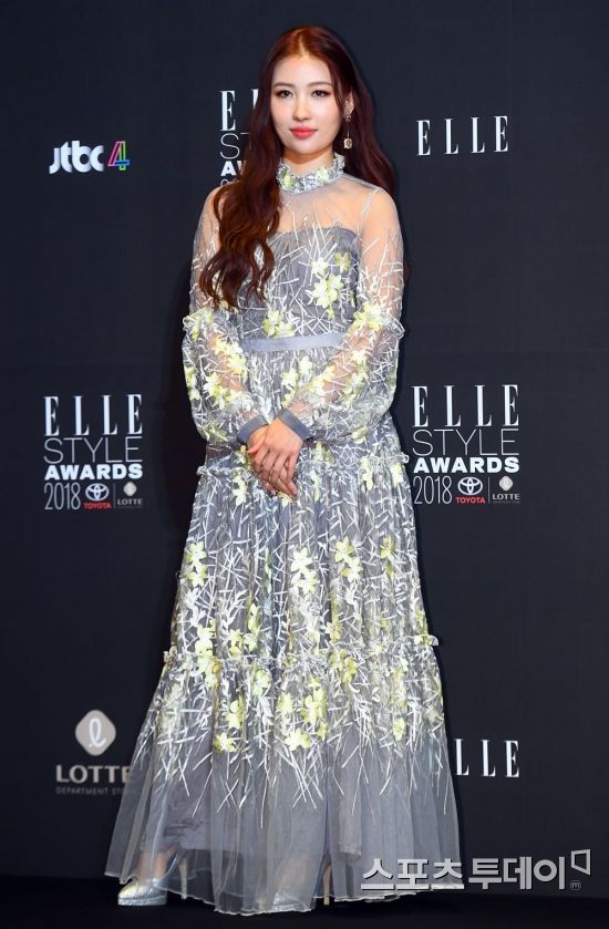 Elle Style Awards 2018 Photo Call Event was held at Grand Intercontinental Seoul Parnas in Samsung-dong, Seoul, Gangnam-gu on the afternoon of the 12th.Singer Sunmi and YouTuber RISABAE, who attended the event, caught the attention of the audience with their similar appearance.