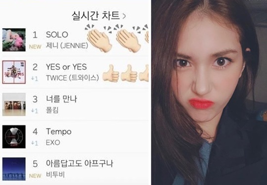 Singer, who eats a meal with himself, won first place on the music site, and Singer of his previous agency ranked second.It is the story of Jeon So-mi who moved to YG Entertainment label after working at JYP Entertainment.Jeon So-mi posted a real-time chart screen of the Online sound source site on the Instagram Insta Story on the 12th.BLACKPINK Jenny Kim was in first place and TWICE was in second place.Jenny Kims Solo song was hand-touched, and TWICEs Yes Oa Yes was a thumb-up emoji.I congratulated both singers on their music records.It was possible because Jeon So-mi was a rough singer for both agencies to support different singers at once.Jeon So-mi also posted a recent visit to the BLACKPINK Concert on Instagram.Jeon So-mi is a trainee for JYP Entertainment and has participated in Mnets Sixteen and ProDeuce 101 in succession.Although he was eliminated from the final at Sixteen, he was selected as the final number one in ProDeuce 101 and then played as project girl group Ioai (I.O.I.).Since then, he has signed a formal exclusive contract with JYP to continue various activities. However, he suddenly terminated the exclusive contract at the end of August.Currently, it has signed an exclusive contract with YG-affiliated label THE BLACK LABEL, which was founded by YG Entertainments producer Teddy.