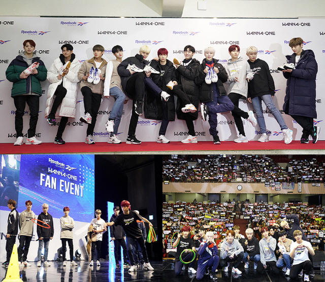 Wanna One held the Reebok X Wanna One Fan Event at Sejong University Ocean Hall with Reebok, a global fitness brand that is working as an Asian Ambassador.The event had a good time to communicate with each other with the concept of the early year-end party with Wanna One and Fans.In particular, this event was the first Asian Ambassador of Reebok to be held with Fans from all over Asia.Wanna One was selected as Reeboks Asian Ambassador in June 2018 and is launching the DMX1200 and Winter Vector Down jacket campaigns.Through this, he delivered Reeboks Heritage and Retro Mood, while delivering modern senses and original visions together.Reebok and Wanna One are showing their pictures and videos to be released in the future at this event and are getting the expectation of Fans.On the other hand, Wanna One is preparing for a comeback with its first full-length album 111 = 1 on November 19th.We have prepared this event with Wanna One, who is active as an Asian Ambassador to global fitness brand Reebok, with the hope that consumers will have a happy 11 days, said a Reebok marketing team official. We would like to expect a lot of pictures and videos with Reebok and Wanna One to be released in the future.