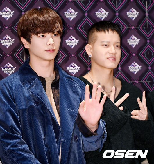 On the afternoon of the 15th, M Countdown Down Down live photo wall was held at Sangam-dong CJ ENM Center in Mapo-gu, Seoul.Group BtoB Yook Sungjae, Peniel Shin has photo time.