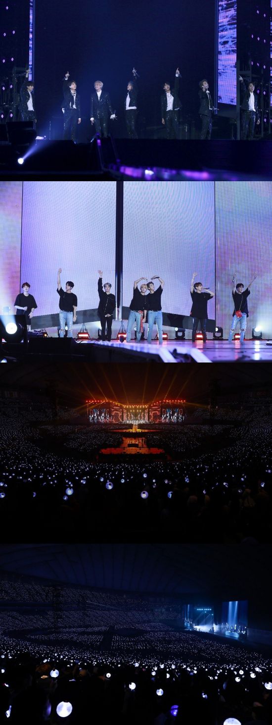 Group BTS continued its heat in North America and Europe to Japan.BTS held Love Your Self ~ Japan Edition ~ (LOVE YOURSELF ~ JAPAN EDITION ~) at Japan Tokyo Dome on the 13th and 14th and met 100,000 viewers.On this day, BTS showed a variety of live performances from 30 songs to the Solo stage and unit stage as well as Japanese version songs such as I NED U, RUN and DNA and led to the fans cheers and response.Especially, the atmosphere became even hotter by releasing the title song Fake Love (Japane Version) of Fake Love/Airplane Part.2 which sweeps the Oricon Daily Single Chart and weekly single chart for the first time.BTS, who opened the dome tour for the first time after Japan deV, said, I wanted to be a singer who can do do dome tour from the past.Now that we are proud of you, this moment is really happy. I think it is possible thanks to you. Thank you for coming together. BTS, which completed its tour of North America and Europe last month, will continue its dome tour at Japan Tokyo Dome, Kyocera Dome Osaka on November 21, 23-24, Nagoya Dome on January 12-13, 2019, and Yahooku Fukuoka on February 16-17.