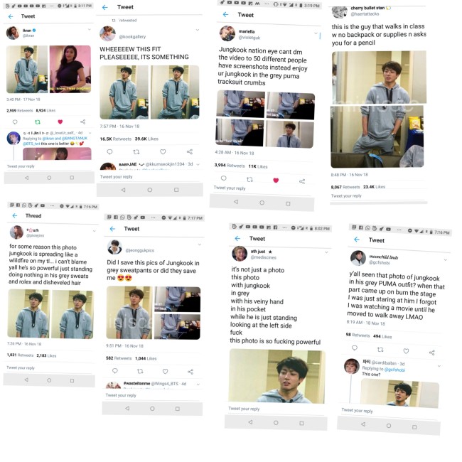 Once more the stage gray armor clad BTS Jungkook in this they craze. <p>The documentary film, once more stage: the movie>last 15 days around the world in over 70 countries in the same time youre after a big reaction coming out. Movies at BTS of ‘blood sweat tears’I can see a good reaction.</p><p>Then there are the BTS of the youngest Jungkook, this is a casual style grey sweatshirt, with the blonde in the blue shirt is the look and many of them seem to be interested in. His charisma and visuals for the compliment to.</p><p>In the film, Jungkook of amount is not so much in spite of the gray sweatshirts wearing Jungkooks cool look by means of their reaction is hot.</p><p>Twitter Inc. Other SNS are not many they Jungkook this is a gray sweatshirt to wear all year and cheers. Watching a movie and Jungkook this wonderful look of tremendous cheers.</p>