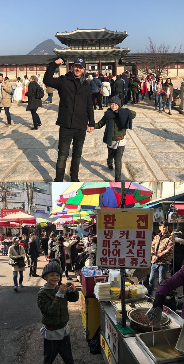 Pop star Robin Sikh, 41, enjoyed a trip to Seoul with his sonRobin Sikh released the photo on Instagram on Wednesday with an article entitled Father Son Trip to Seoul! (Father - Son Seoul trip).The photo shows him posing with his 8-year-old son Julian in what appears to be a palace, as well as an amusement park, a meat house and The market he went with Julian.Julian is enjoying the soul with his dad Robin Sikh, especially Julian, who is laughing playfully while eating pupae at The Market, which catches his eye.When the photo was released, the fans said, Do you eat pupa? Its so cute, Brother. When did you come to Korea?,Did you go around so much? Why do not you have a certification shot? And so on.On the other hand, Robin Sik attended a joint showcase meeting with the Case Ta Group and Content Deal held in Seoul Dragon City, Seoul Yongsan District, on the 25th.Robin Sikh married actor Paula Patton in 2005 and divorced in 2014; Julian is the son born between the two in 2010.Robin Sikh then married her 18-year-old model April Love Geary in 2016 and got her daughter Mia in February.Photo Robin Sikh SNS