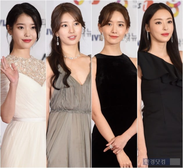 <p>Actress Lee Da-hee, Kim Dae-mi, IU, Bae Suzy, Im Yoon-ah with 28 afternoon, Incheon, operating in the Paradise City Hotel Open in 2018 Asia Artist Awards(2018 Asian Artist awards) from the red carpet to attend the ceremony for the photo.</p>