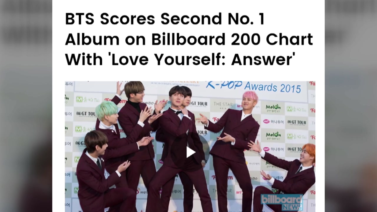 Billboards Chart provides trends in the world music market and is recognized for its credibility.K-pop stars have appeared as regular guests, starting with BTS on this chart that they would not have dreamed of before.In May, the first place of the Korean group was first place in the album chart Billboards 200BTS with the record.In three months, the first placeIt was again on the top of the Hot 100, which is a popular song.Member RM also ranked 26th with a mix tape album, an irregular work that was released online for free, and set the record for K-pop solo singer.Group EXO is the regular 5th album