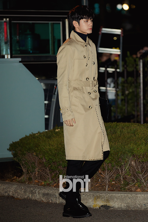 KBS Music Bank rehearsal was held at Yeouido-dong KBS New Building in Yeongdeungpo-gu, Seoul on the morning of the 30th.Group Wanna One Ong Seong-wu is entering.news report