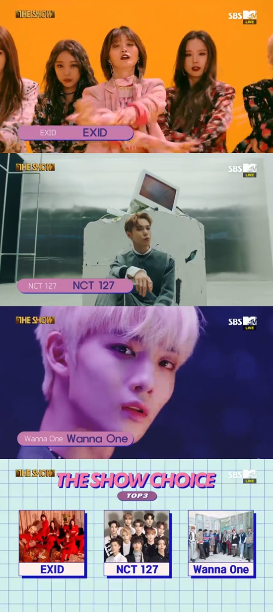 Candidates Released...EXID VS NCT 127 VS Wanna OneGroup EXID and NCT 127, Wanna One were first placeHe was nominated.First place on SBS MTV The Show broadcast on the 4thThe Show The Choice candidate was released. The Show The Choice candidate was EXID, NCT 127, and Wanna One.On the other hand, The Show will feature 14U, EXID, H.U.B, Hot Shot, JBJ95, NCT 127, The Boys, Wanna One, Golden Child, Nature, Dream Note, Dicrunch, Lovelies, Mama Moo, Six Night and Yoo Jae Pil.Photo: SBS MTV broadcast screen