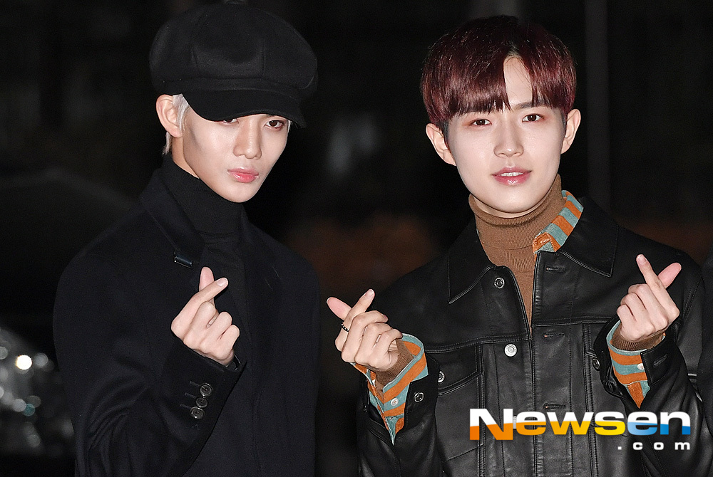 KBS 2TV Music Bank rehearsal was held at the public hall of KBS New Pavilion in Yeouido, Yeongdeungpo-gu, Seoul on December 7th.Wanna One Bae Jin Young and Kim Jae-hwan pose on the day.