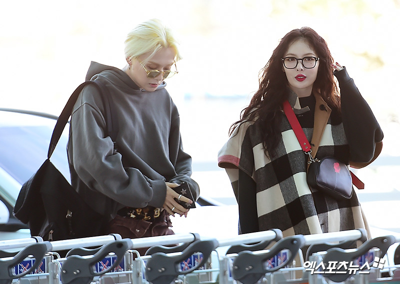 Singer Hyona and DAWN are departing to France through the Incheon International Airport on the afternoon of the 8th.