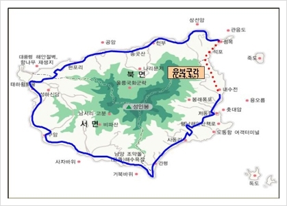 55년 만에 개통되는 울릉일주도로의 최종 공사구간.