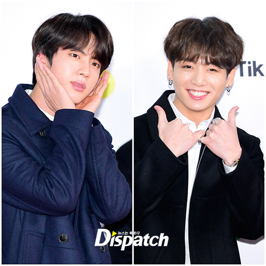 Beagle Me Full Charging...Jin and Jungkook, all-time cute 2018 SBS Gayo Daejeon was held at Gocheok Sky Dome in Gocheok-dong, Guro-gu, Seoul on the afternoon of the 25th.BTS Jean and Jungkook had a photo time with a clear pose on the day, capturing their attention with a beagle-charming smile.Meanwhile, 2018 SBS Song Daejeon will be held under the theme of THE WAVE, including BTS, Wanna One, Seventeen, EXO, Red Velvet, WINNER, Apex, Stern, Monster X, NCT, Bituby, Twice, Black Pink, Mamamu, Momo Land, GFriend and GOT7 Minda.Pose is decalcomani.World Wide Guiyomi.The youngest flower smile.