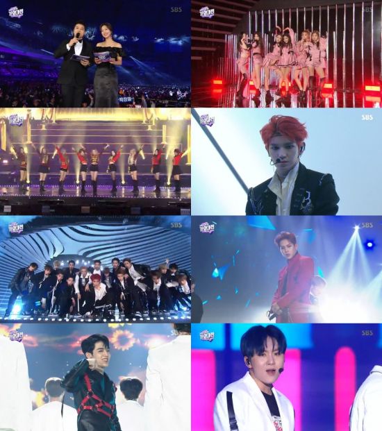 2018 SBS Gayo Daejeon (hereinafter referred to as Gyo Daejeon), which was broadcast on the 25th, was broadcast live by broadcaster Jeon Hyun-moo and actor Jo Bo-a at the Kai Dome in Gocheok, Seoul.On this day, Gayo Daejeon was staged by BTS, EXO, Wanna One, REDVelvet, WINNER, Apink, Stern, Monstar X, NCT, Seventeen, BtoB, TWICE, Black Pink, Icon, Mamamu, Momoland, Girlfriend, GodSeven.The song Daejeon attracted Eye-catching with a special collaboration stage covering the past, present and future under the theme of The Wave (THE WAVE).First, the group of newcomers The Boys, Stray Kids, and (girls) who shined the year 2018 opened the door with a ribbon-based dance collaboration stage.In addition, members of the popular group presented their past hit songs on the theme of the new retro New Tro.REDVelvet Irene, Slgi, Joy and TWICE Chae Young, Tsuwi and Momo reenacted the group S.E.S Dreams Come True, announcing the return of the fairy.In addition, the group Monstar X Shennu, Wonho and Group Seventeen Hoshi, Mingyu, and the group Wanna One Woojin and Jin-jin transformed into a beast stone by showing the Again & Again stage of Group 2PM.Seventeen first released Call Call (CALL CALL) in Japan, following Whats the Myth, in Korean version.Monstar set a strenuous and sexy stage with Shoot Out.Live strongman BtoB gave an emotional stage with the hit song Beautiful and Aching.EXO Dio, Baek Hyun, Chen, and Chan Yeol attracted Eye-catching by singing ballad Memory of December as a special stage.REDVelvet showed off its splashing charm with a series of Bad Boy and RBB; Apink also showed off her sexy charm with the stage No 1.The icon called I will die and I loved you one after another and led to the Taechang.WINNER Song Min-ho, who played solo singer this year, first unveiled the start point stage and attracted Eye-catching.After finishing the Anakne stage, he set up a new song Millions with Baro WINNER.Black Pink Jenny also continued her Toodoo and Forever Young stages with Baro Black Pink after finishing the Solo stage.