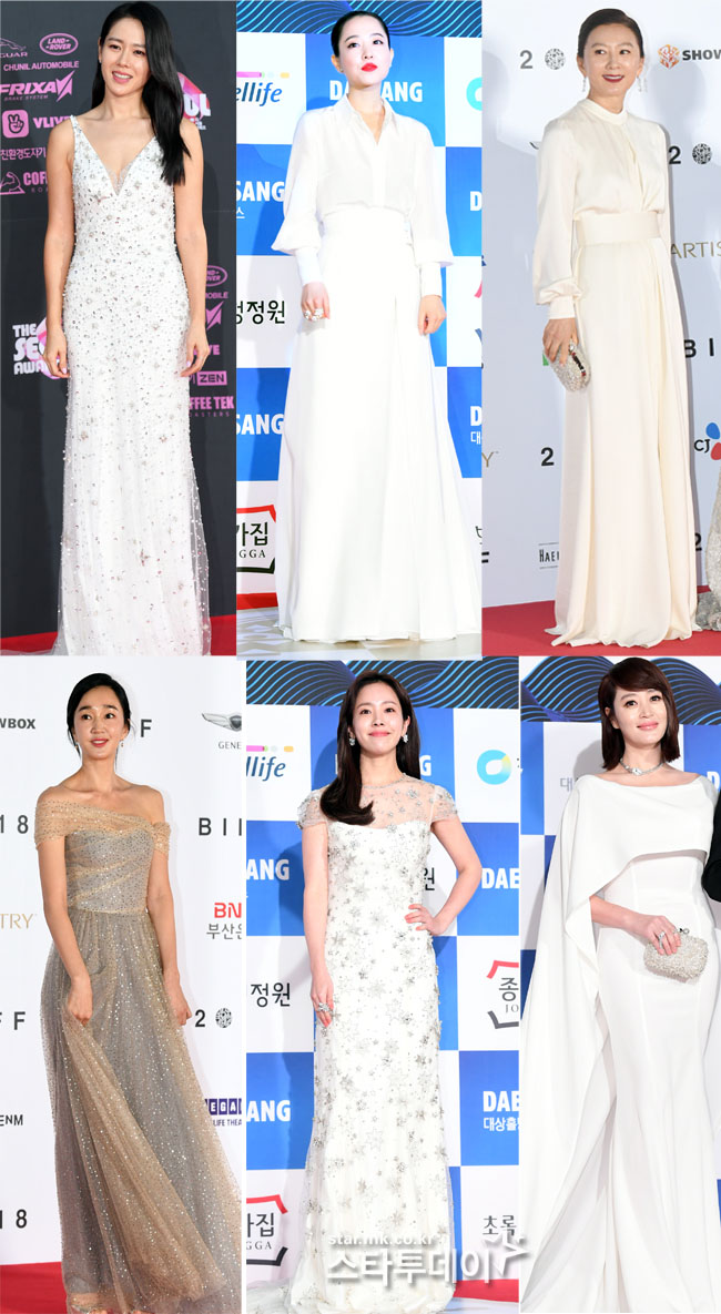 We have set up a time to settle the 2018 entertainment industry with pictures that the economy has been in full swing every day.The Red Carpet dress competition called Soriless War.Actresses who attended numerous awards this year also stepped on Red Carpet and showed off their beauty in various dresses.Who is the Red Carpet star who has been in the spotlight of 2018 fans, from pure, sexy, unconventional and graceful?Son Ye-jin, pretty sister who wears dresses so well.Soo Ae, look up...soo Ae,Healthy, healthy, sexy, Red Carpet take overPark Bo-young, Red Lip Distortion in White Dress.Kim Nam-ju, Red Carpet Artisan with Different ClassesHan Ji-min, goddess of descent to Red Carpet.Lee Na-young, the body of the sky.Shin Hye-sun, from Drama Queen to Red Carpet Goddess.Kim Hee-ae, unrivaled elegance... Im not going to miss Lecaquin.