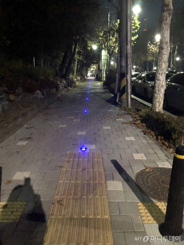 파란조명 이미지