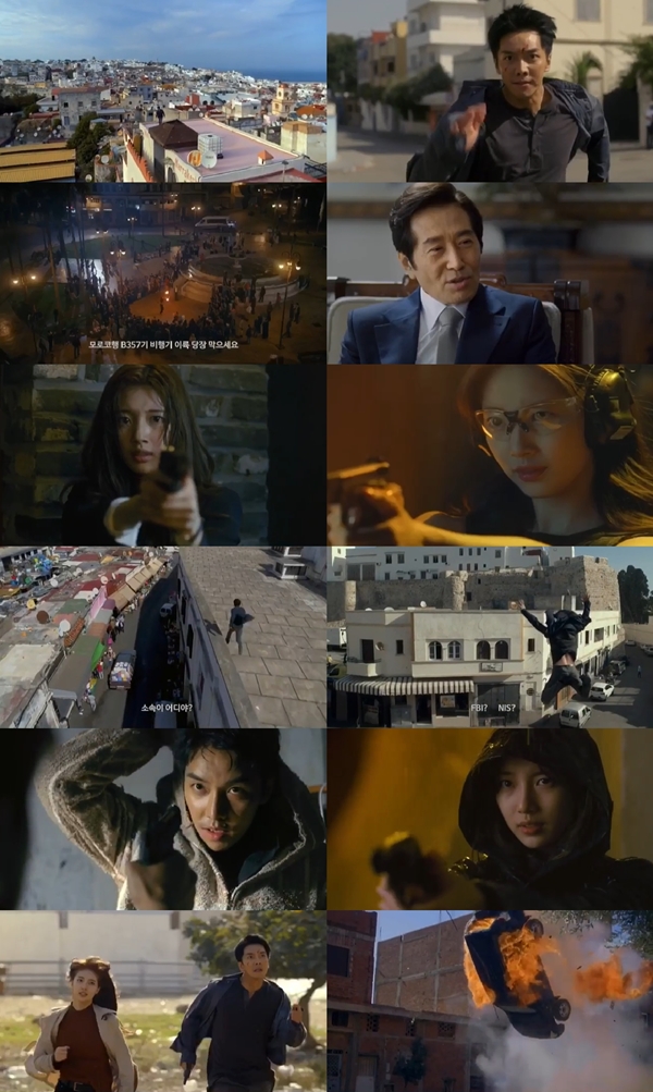 Bond teaser video was released, raising expectations for the drama.On the night of the 31st, Lee Seung-gi and Bae Suzy posted a teaser video of SBS drama Broad Bond (playplayplay by Jang Young-chul and director Yoo In-sik) on their Instagram.Bond, scheduled to be broadcast in May, is a drama about the process of digging up a huge national corruption found by a man involved in a civil passenger plane crash in a concealed truth.Lee Seung-gi plays stuntman Cha Dal-geon and Bae Suzy plays the NIS black agent Ko Hae-ri.The video shows an exotic scene in the background of Morocco, Lee Seung-gi jumping from the building, and hanging on the car.Bae Suzy shows off her beauty in a way that points at a gunIn addition, a large number of talented actors such as Baek Yoon-sik, Shin Sung-rok, Lee Kyung-young and Moon Jung-hee appear to raise expectations.The pre-production drama Baega Bond is a masterpiece with about 25 billion won in production cost. Yoo In-sik PD, who directed Giant, Mrs.Cop, Romantic Doctor Kim Sabu, caught megaphone, and Jang Young-chul and Jung Kyung-soon, who wrote Giant, Empress and Monster