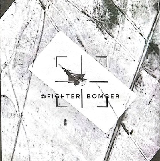 시리아 상공에서 러시아 공군의 Su-35가 촬영했다는 미국의 F-22. [사진 Fighter-Bomber 인스타그램 계정]