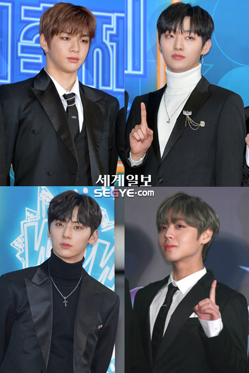 강다니엘, 윤지성, 박지훈, 황민현(왼쪽 위부터 시계방향으로)