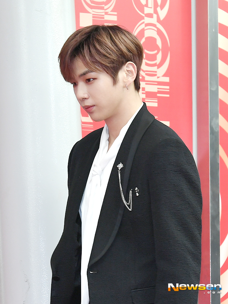 Wanna One Kang Daniel poses on the red carpet and photo wall ahead of the awards ceremony for the 33rd Golden Disc Awards at Gocheok Sky Dome in Guro-gu, Seoul, on the afternoon of January 6.